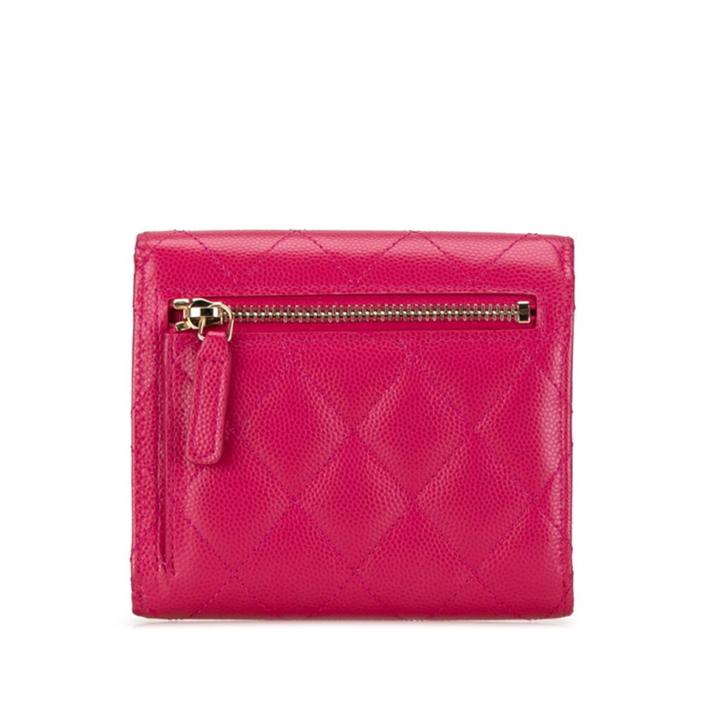CHANEL Pink Caviar Leather Logo Wallet - Picture 4 of 13